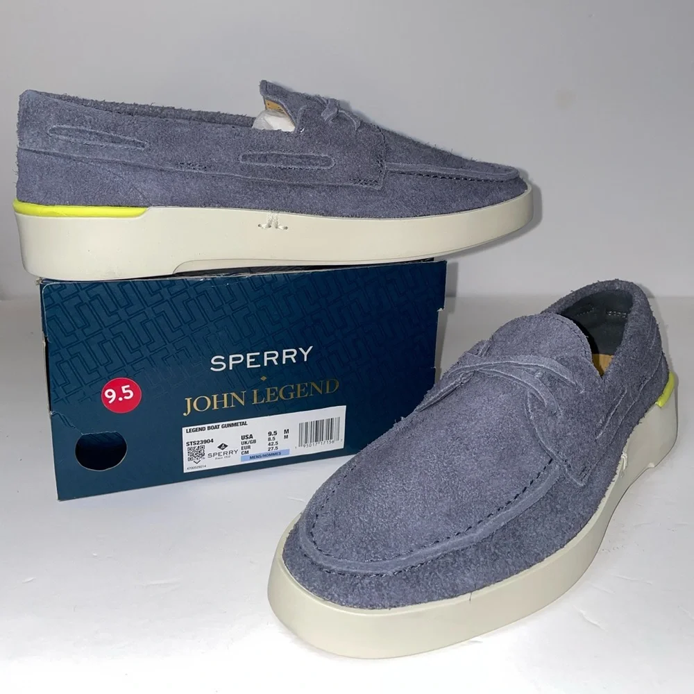 NWB Sperry X John Legend Signature Boat Shoe Gunmetal - Picture 3 of 12